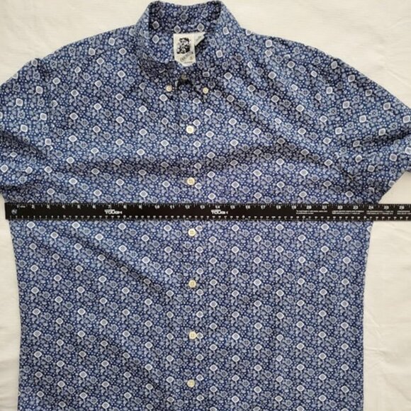 Kennington Blue Bandana Print Short Sleeve Button-Down Cotton Camp Shirt Size XL - Picture 5 of 7